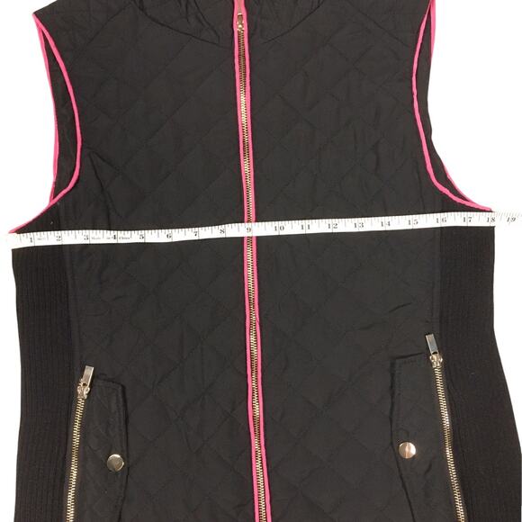 Mi Ami Francesca's Quilted Vest Black Sleeveless Full Zip Mock Neck NEW Womens S - Picture 4 of 10